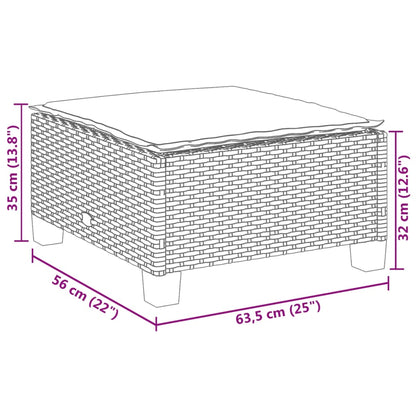 4-delige Loungeset met kussens poly rattan zwart