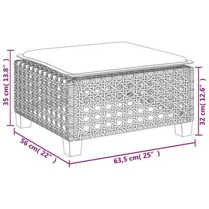 4-delige Loungeset met kussens poly rattan grijs