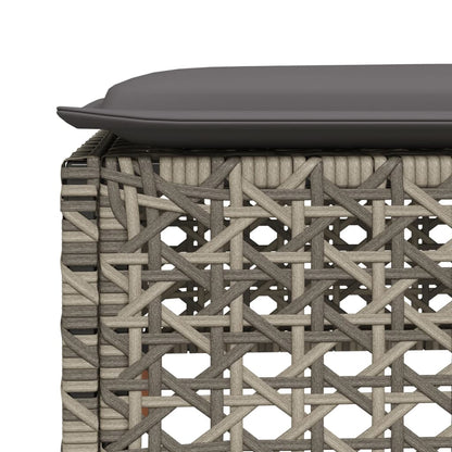 4-delige Loungeset met kussens poly rattan grijs