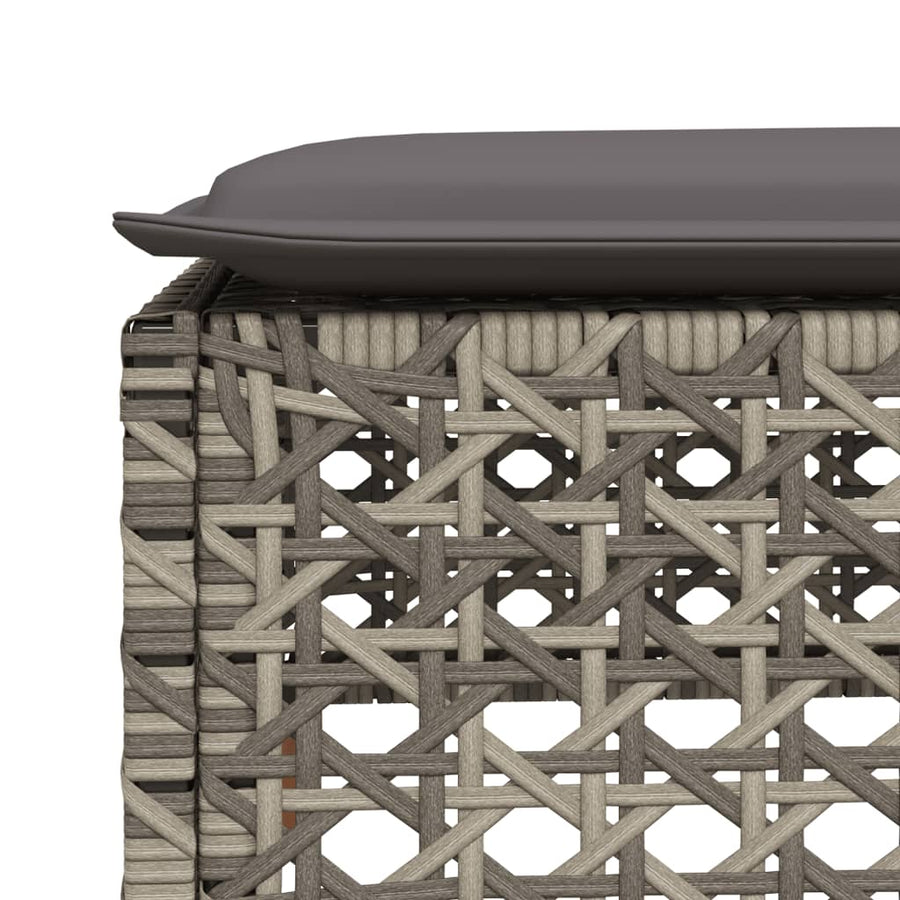 5-delige Loungeset met kussens poly rattan grijs