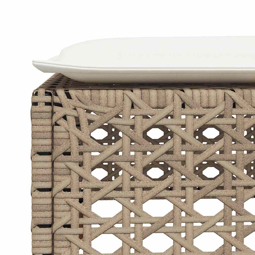 5-Delige Loungeset Met Kussens Poly Rattan Beige 1 gat weven