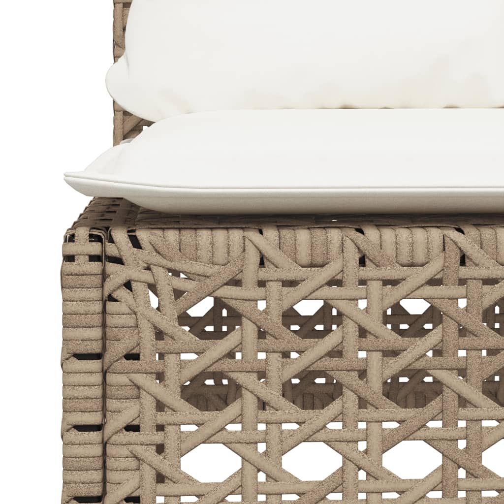 4-Delige Loungeset Met Kussens Poly Rattan Beige 1 gat weven