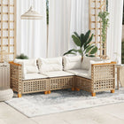 Loungeset 4-delig poly rattan beige