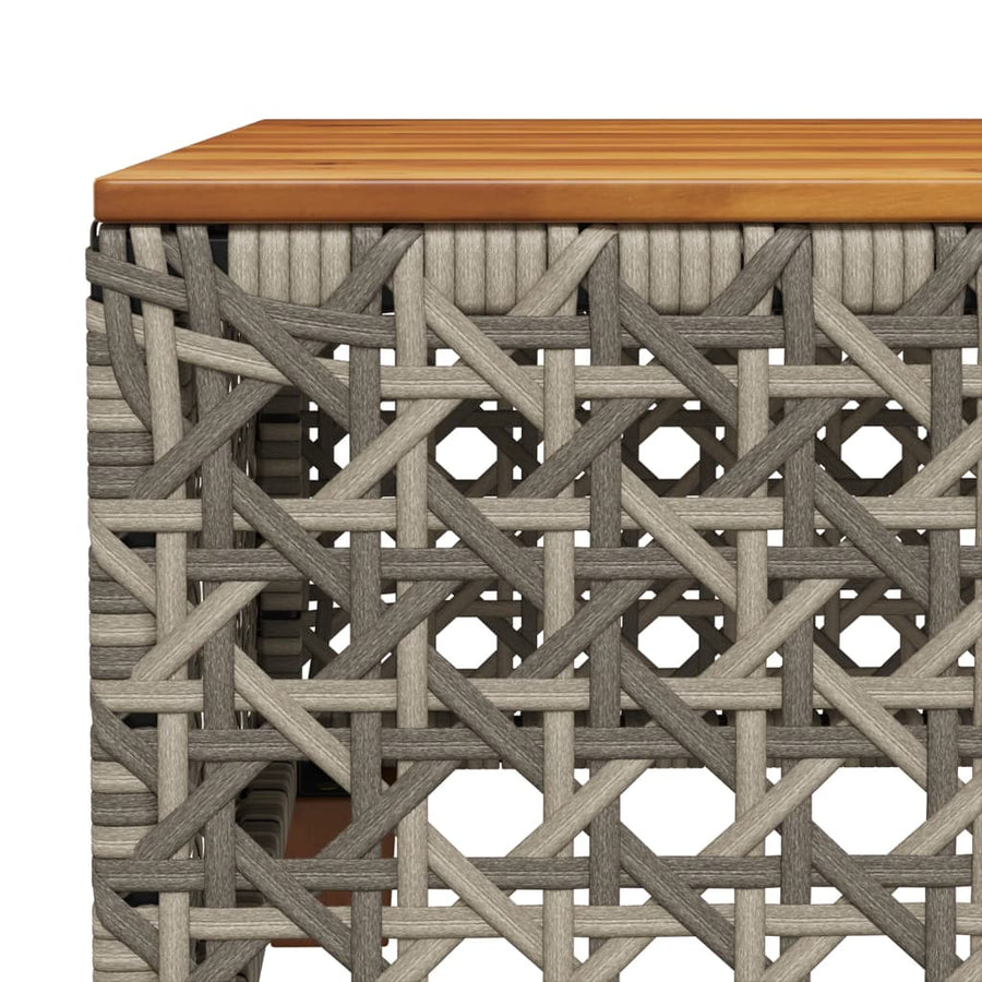 5-delige Loungeset met kussens poly rattan grijs