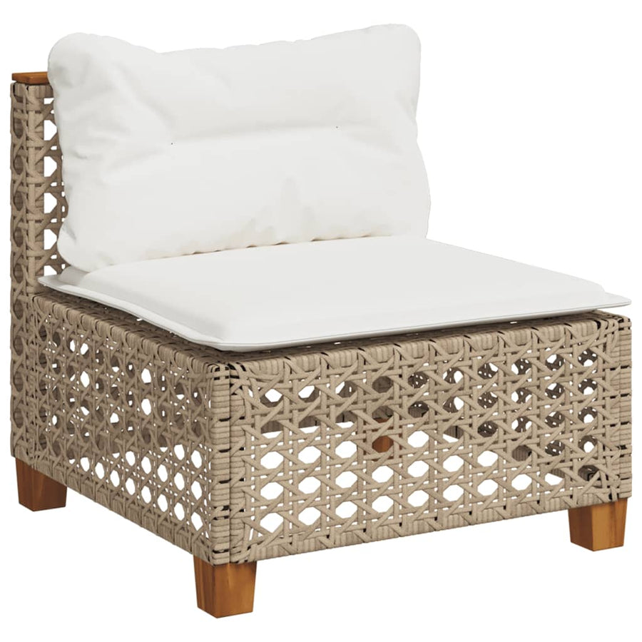 5-Delige Loungeset Met Kussens Poly Rattan Beige 1 gat weven