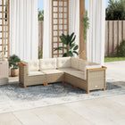 Loungeset 5-delig poly rattan beige