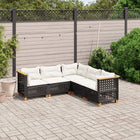 5-Piece Loungeset with Cushions Poly Rattan Black
