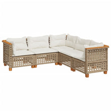 5-Delige Loungeset Met Kussens Poly Rattan Beige 1 gat weven