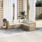 Loungeset 5-delig poly rattan beige