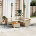 Loungeset 6-delig poly rattan beige