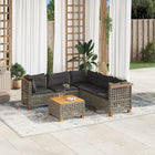 Loungeset 6-delig poly rattan grijs