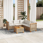 Loungeset 6-delig poly rattan beige