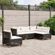 Loungeset 5-delig poly rattan zwart