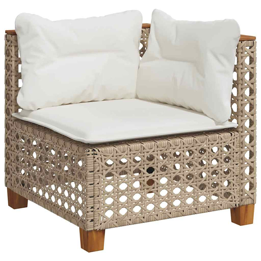 5-Delige Loungeset Met Kussens Poly Rattan Beige 1 gat weven