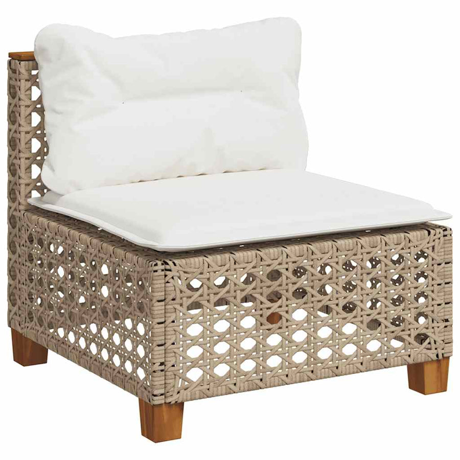 5-Delige Loungeset Met Kussens Poly Rattan Beige 1 gat weven