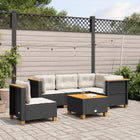 6-piece Lounge Set with Cushions Poly Rattan Black