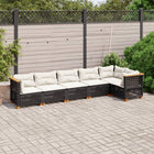 6-piece Lounge Set with Cushions Poly Rattan Black