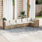 Loungeset poly rattan 6-delig beige