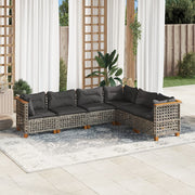 Loungeset 6-delig poly rattan grijs
