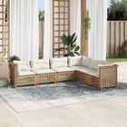 Loungeset 6-delig poly rattan beige