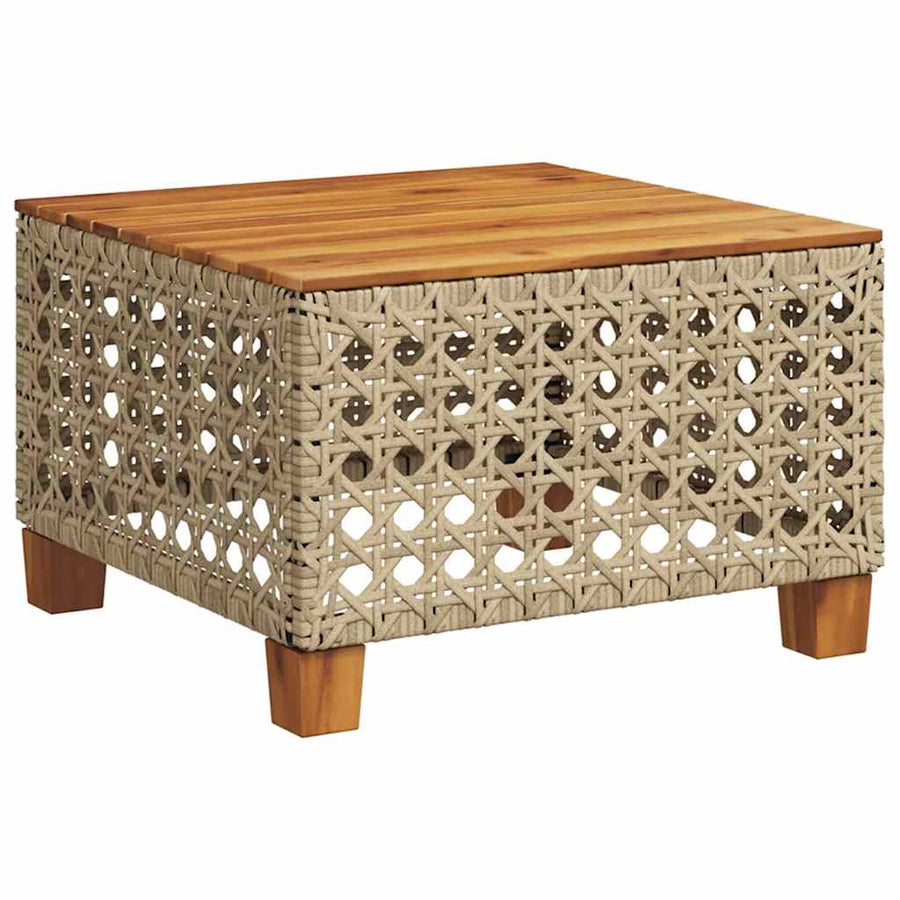 7-Delige Loungeset Met Kussens Poly Rattan Beige 1 gat weven