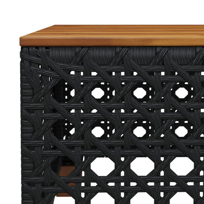 7-delige Loungeset met kussens poly rattan zwart