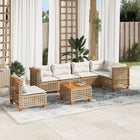 Loungeset 7-delig poly rattan beige