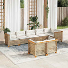 Loungeset poly rattan 8-delig beige