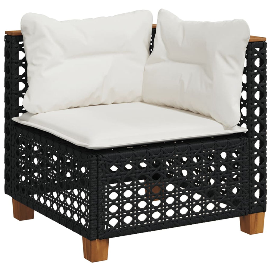 8-delige Loungeset met kussens poly rattan grijs