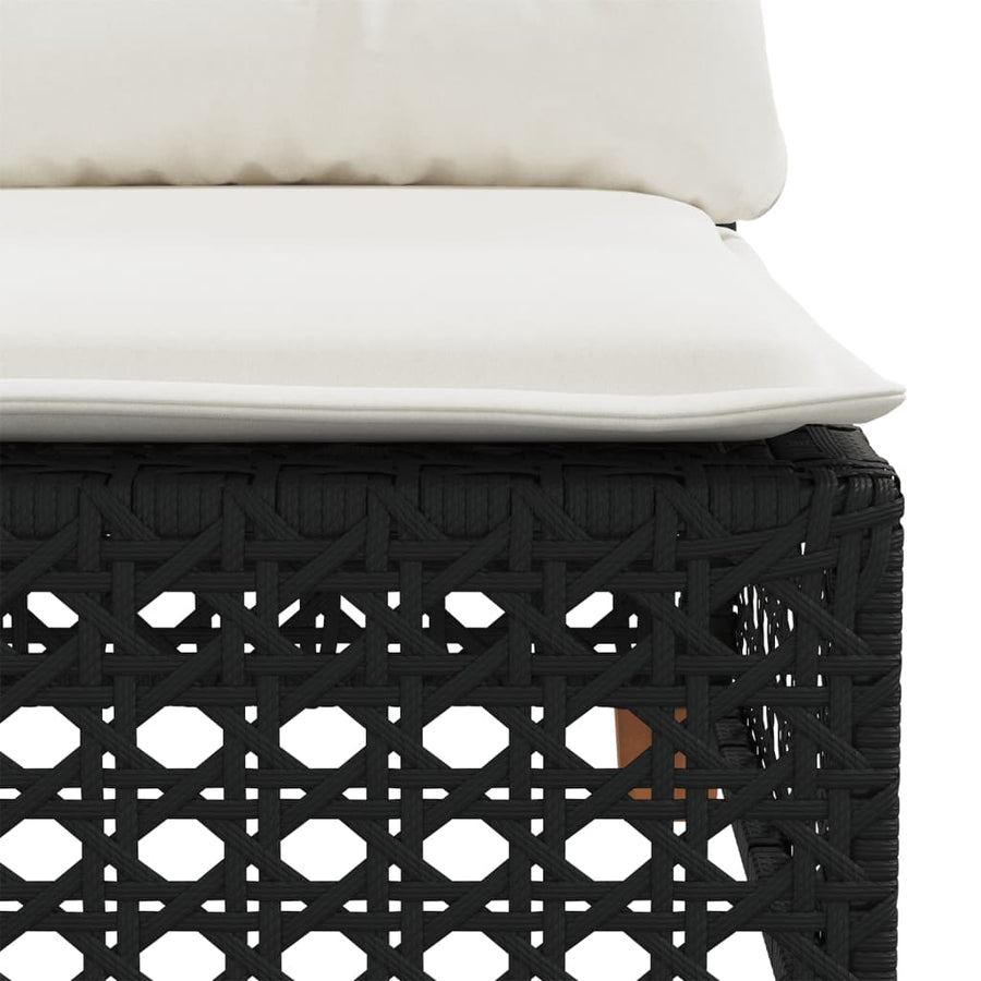 8-delige Loungeset met kussens poly rattan grijs
