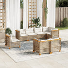 Loungeset poly rattan 8-delig beige