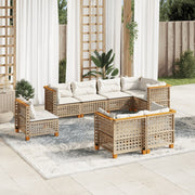 Loungeset poly rattan 8-delig beige