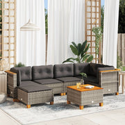 Loungeset 7-delig poly rattan grijs