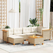 Loungeset 7-delig poly rattan beige
