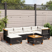 Loungeset 7-delig poly rattan zwart