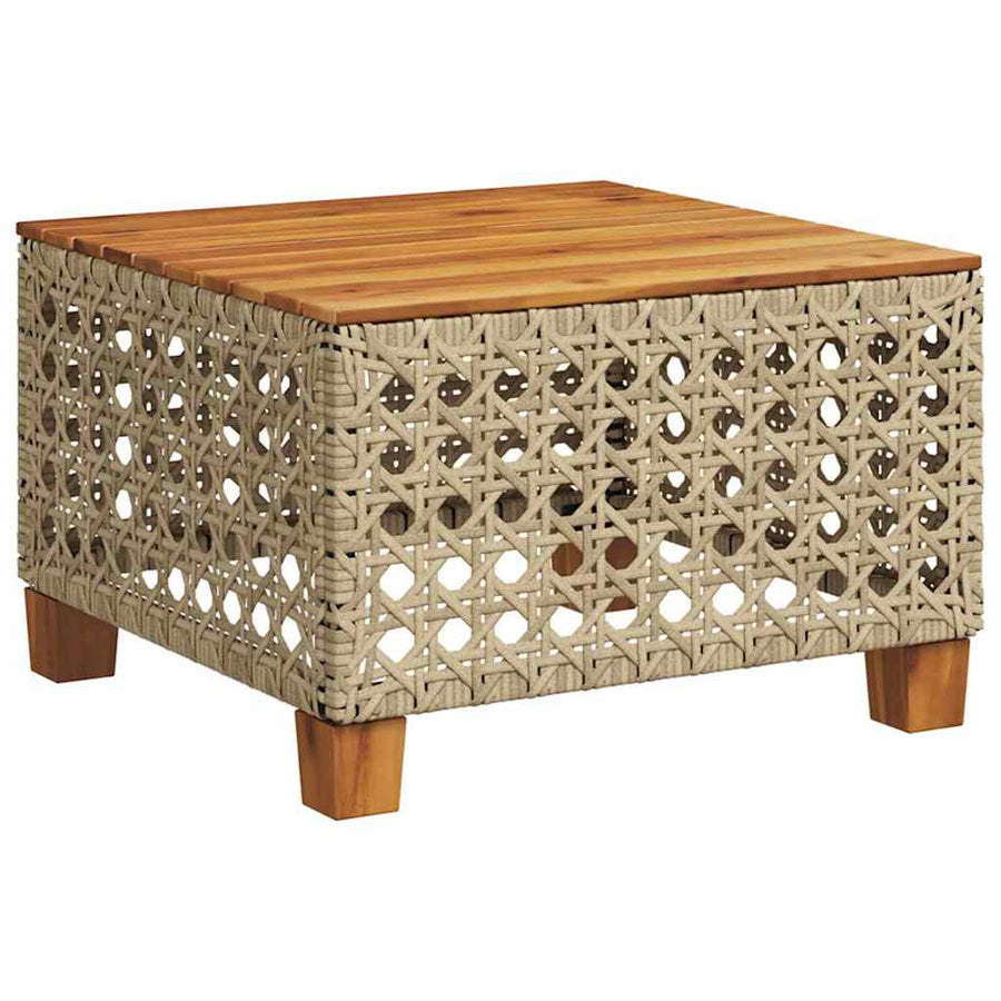 7-Delige Loungeset Met Kussens Poly Rattan Beige 1 gat weven