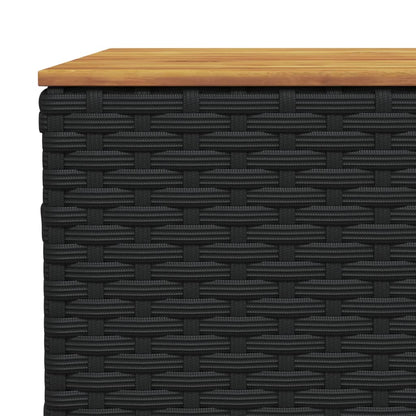 8-delige Loungeset met kussens poly rattan zwart