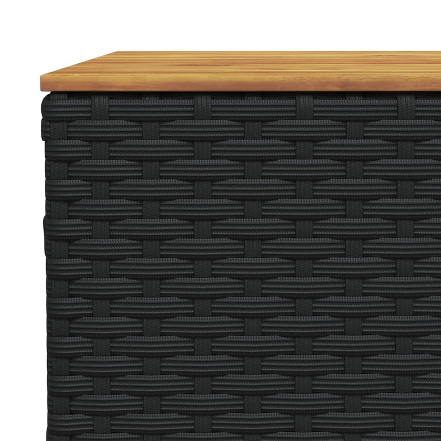 8-delige Loungeset met kussens poly rattan zwart