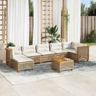 Loungeset 8-delig poly rattan beige