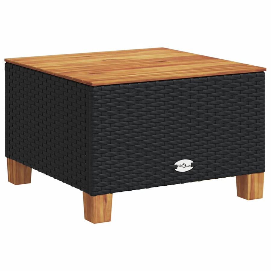 8-delige Loungeset met kussens poly rattan zwart