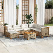 Loungeset 8-delig poly rattan beige