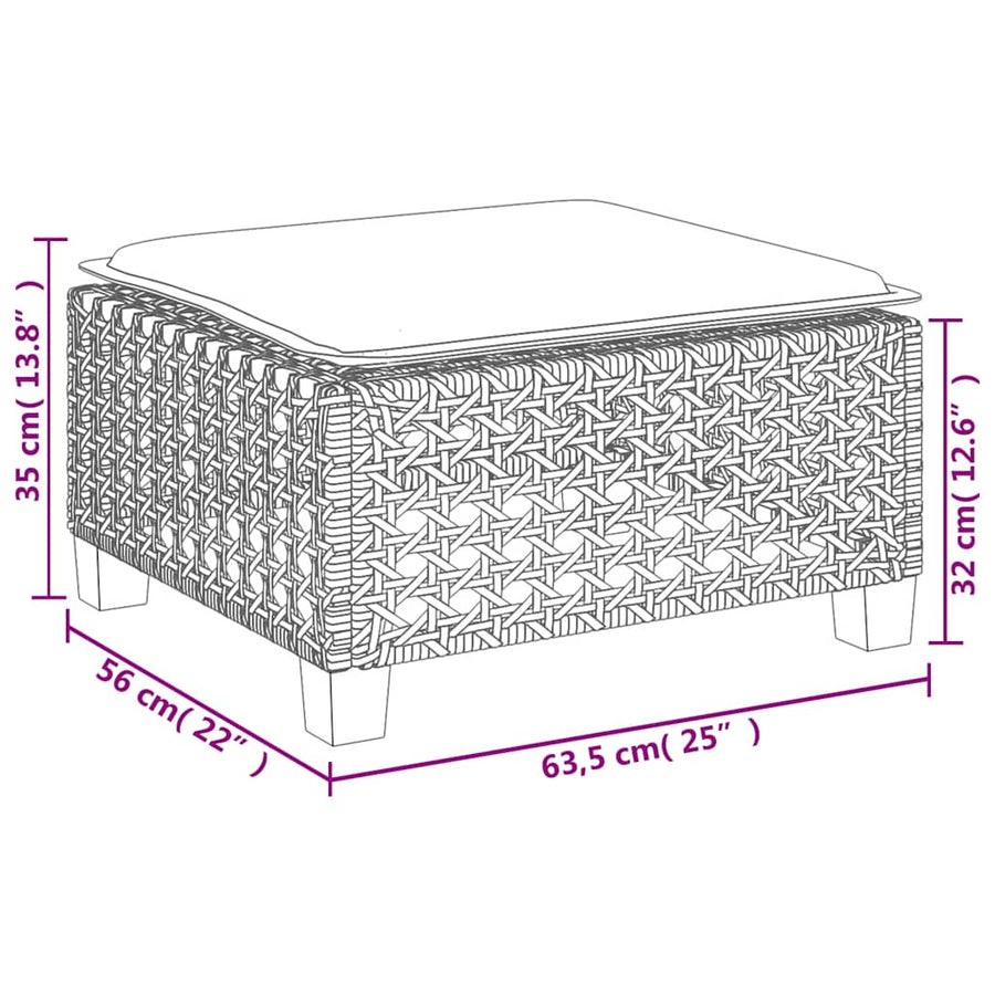 6-Delige Loungeset Met Kussens Poly Rattan Beige Lijngeweven