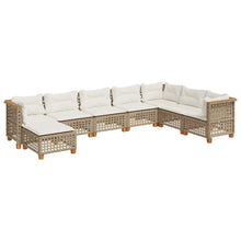8-Delige Loungeset Met Kussens Poly Rattan Beige 1 gat weven