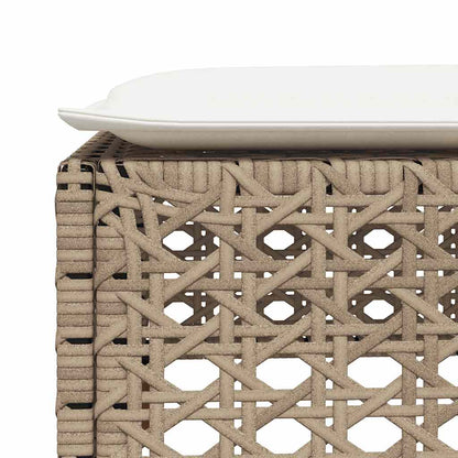 9-Delige Loungeset Met Kussens Poly Rattan Beige 1 gat weven