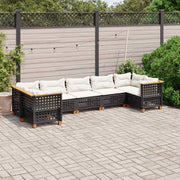 Loungeset 7-delig poly rattan zwart