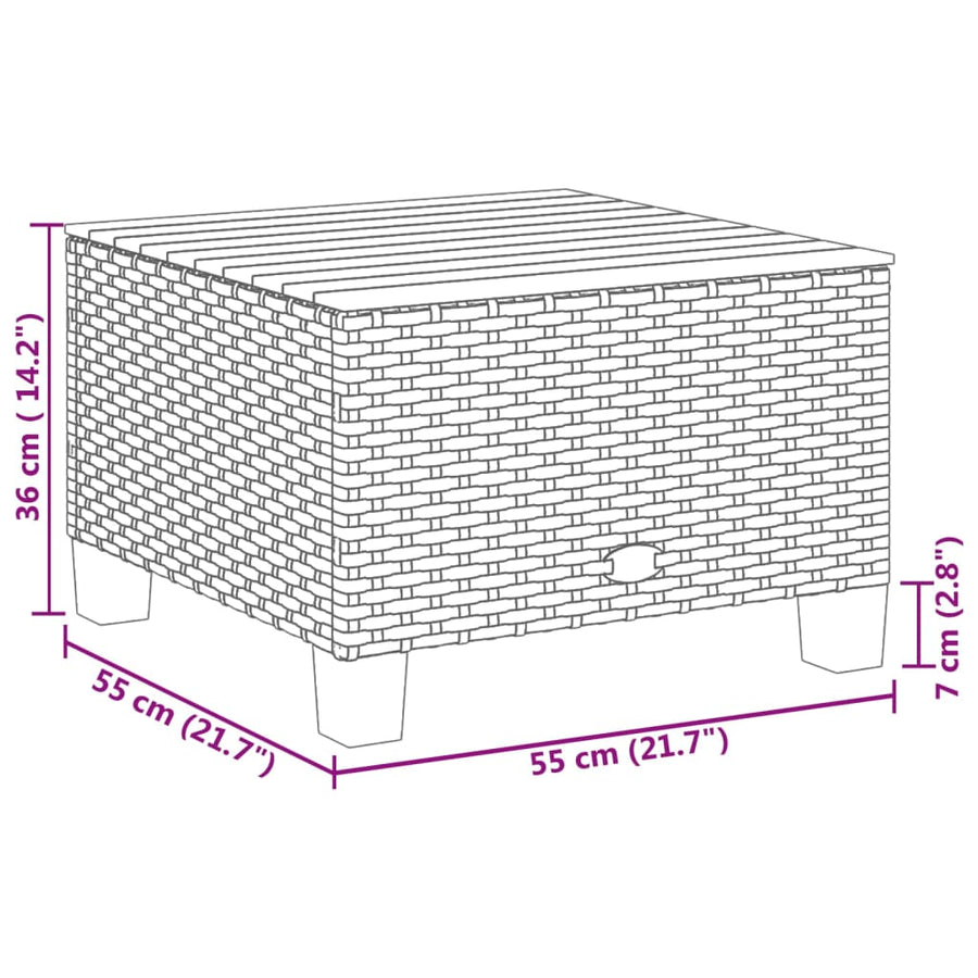 10-delige Loungeset met kussens poly rattan zwart