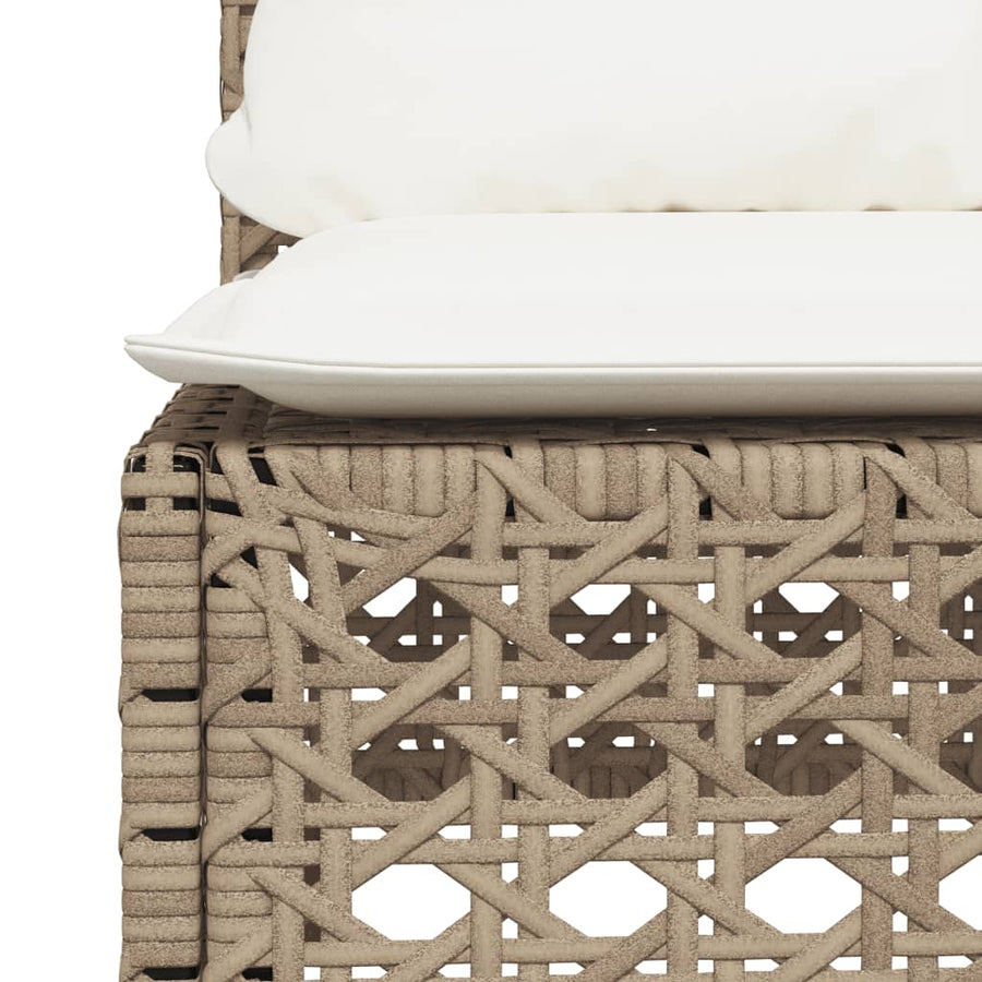 9-Delige Loungeset Met Kussens Poly Rattan Beige 1 gat weven