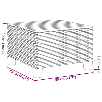 11-delige Tuinset met kussens poly rattan beige