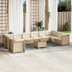 Loungeset poly rattan 11-delig beige