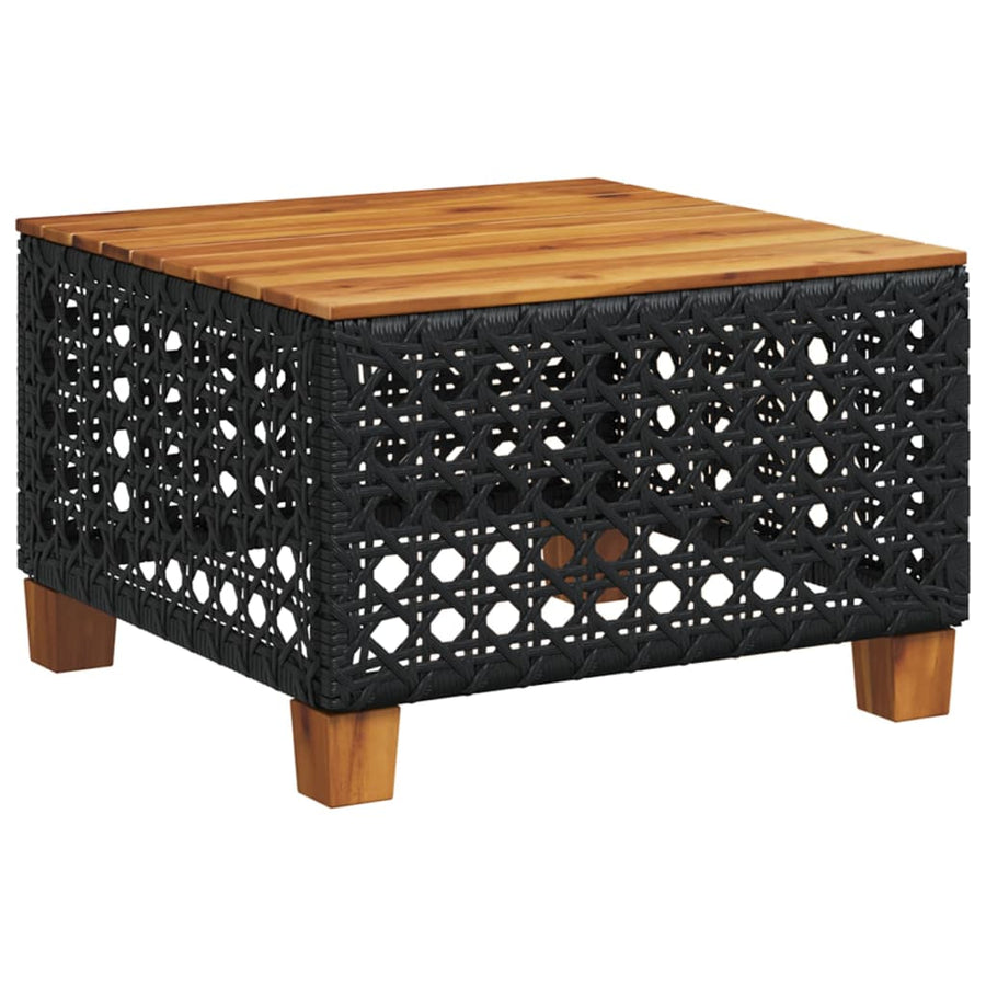 11-delige Loungeset met kussens poly rattan zwart